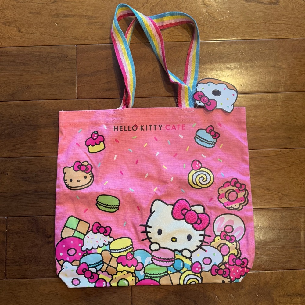 NWT Hello Kitty Cafe Sweet Sprinkles Canvas Tote Bag